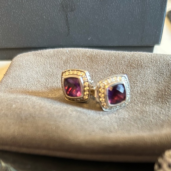 David Yurman Petite Albion Amethyst Earrings - Picture 3 of 4